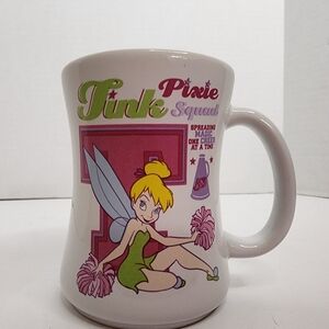 Disney Store Exclusive Tinkerbell Tink Pixie Squad Cheerleader Coffee Mug 12oz